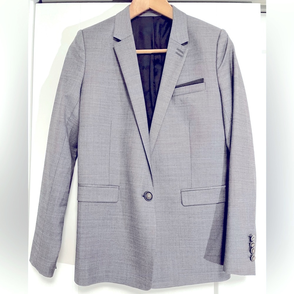 Women’s The Kooples gray one button wool blazer